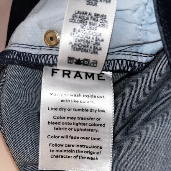 FRAME Le Skinny de Jeanne Jeans Size 30 Avinton Wash Dark Blue Mid Rise Stretch - Picture 7 of 8